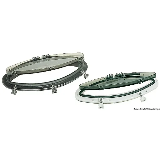 Osculati - BOMAR elliptic black portlight 146 x 415 mm - 19.515.00NE product image