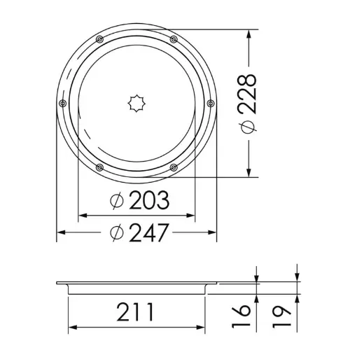 Osculati - Inspection hatch AISI 316 passage 203 mm - 20.100.50 product image