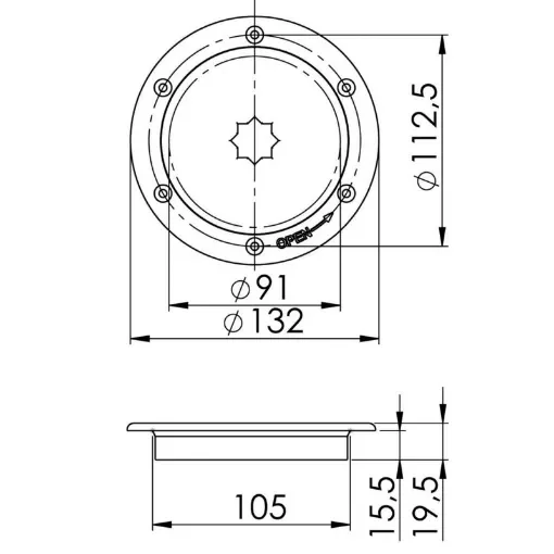 Osculati - Inspection hatch AISI 316 passage 91 mm - 20.103.50 product image