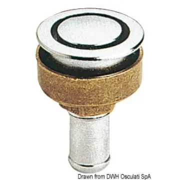 Osculati - Fuel vent chromed brass elbow straight 20 mm - 20.286.01 product image
