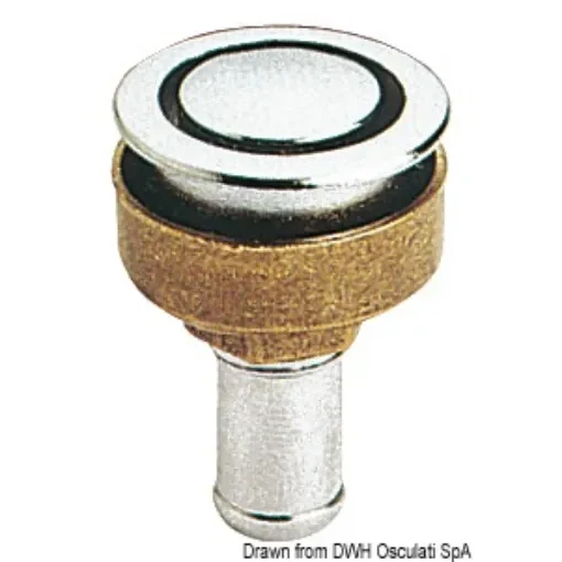 Osculati - Fuel vent chromed brass elbow straight 20 mm - 20.286.01 product image