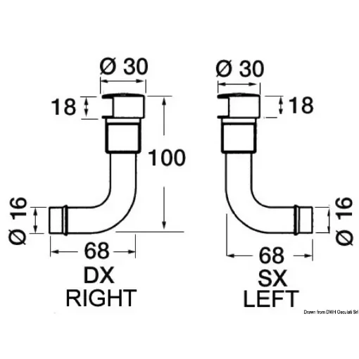 Chromed brass fuel vents with 90° hose adaptor product image