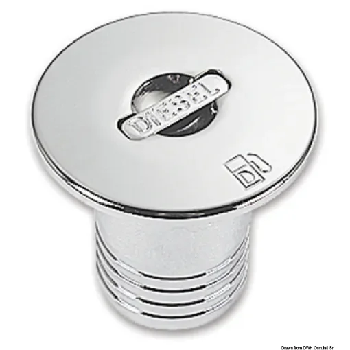 Osculati - Chromed brass DIESEL straight deck plug 50 mm - 20.667.03 product image
