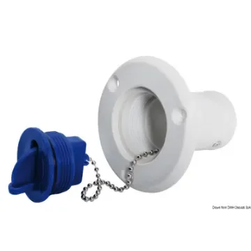 Osculati - Nylon/fiberglass WATER plug light blue 38 mm - 20.669.05 product image