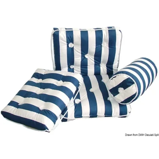 Osculati - Simple cotton cushion blue/white stripes 430x350mm - 24.430.14 product image
