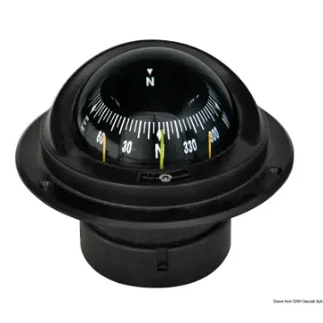 Osculati - IDRA built-in compact compass w/black front rose - 25.014.90 product image