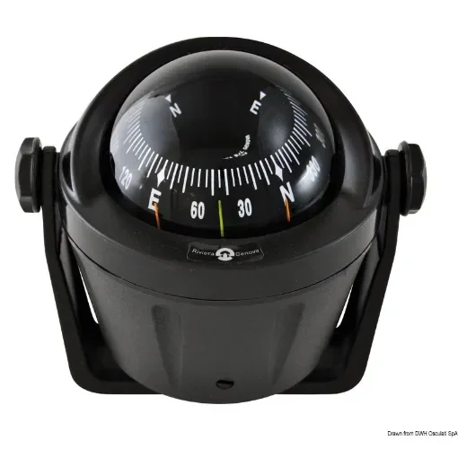 Osculati - IDRA compact compass w/black front rose bracket - 25.014.96 product image