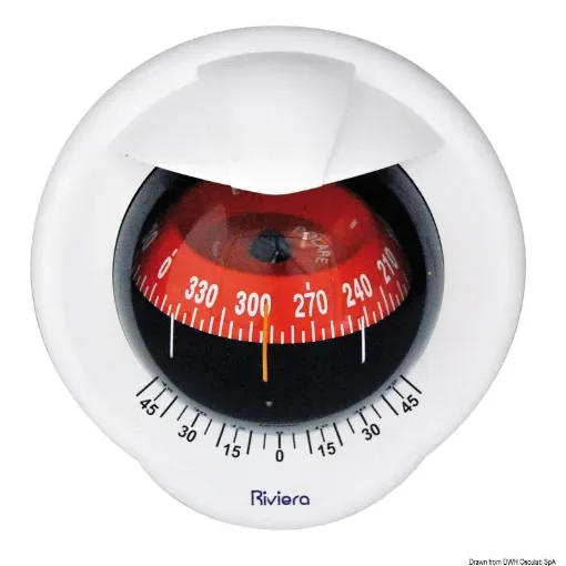 Osculati - RIVIERA Pegasus compass 4&amp;quot; white/red - 25.020.16 product image
