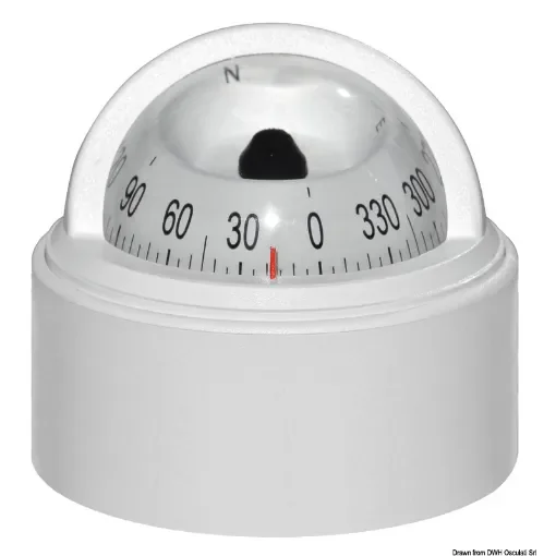 Osculati - RIVIERA Stella white compass 2&amp;quot;1/2 w/cover, white rose - 25.025.05 product image