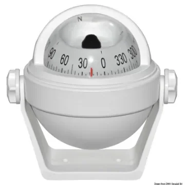 Osculati - RIVIERA Stella white compass 2&amp;quot;1/2 w/bracket, white rose - 25.025.25 product image