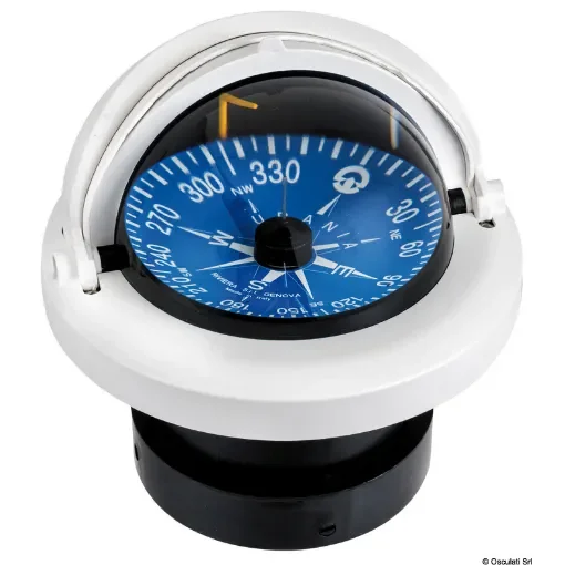 Osculati - RIVIERA compass 4&amp;quot; enveloping opening white/blue topview - 25.028.15 product image
