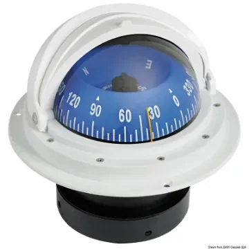 Osculati - RIVIERA compass 4&amp;quot; enveloping opening white/blue front view - 25.028.21 product image