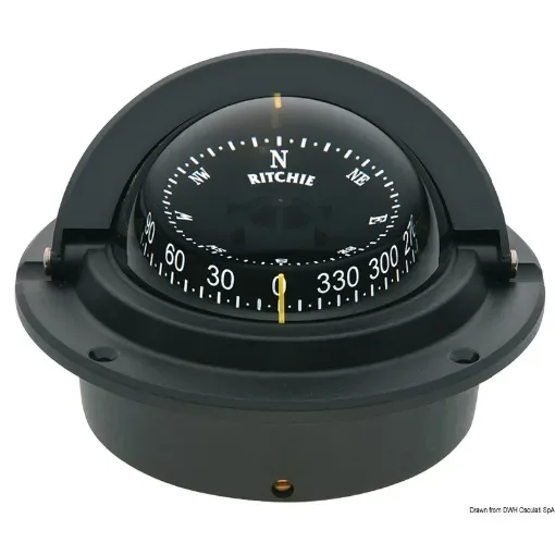 Osculati - RITCHIE Voyager built-in compass 3&amp;quot; black/black - 25.082.01 product image