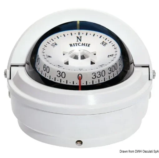 Osculati - RITCHIE Voyager external compass 3&amp;quot; white/white - 25.082.12 product image