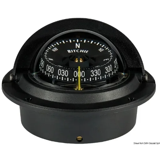 Osculati - RITCHIE Wheelmark built-in compass 3&amp;quot; black/black - 25.082.31 product image