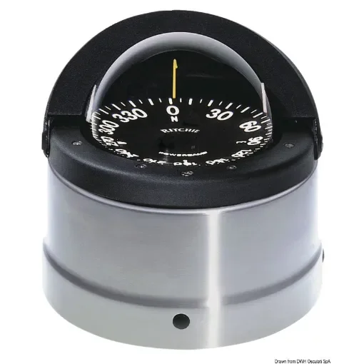 Osculati - RITCHIE Navigator compass w/cover 4&amp;quot;1/2 black/bla - 25.084.11 product image