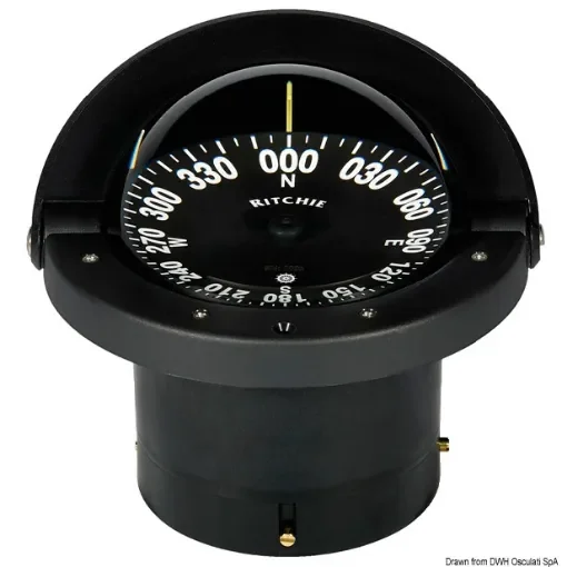 Osculati - RITCHIE Wheelmark built-in compass 4&amp;quot;1/2 black/bla - 25.084.41 product image