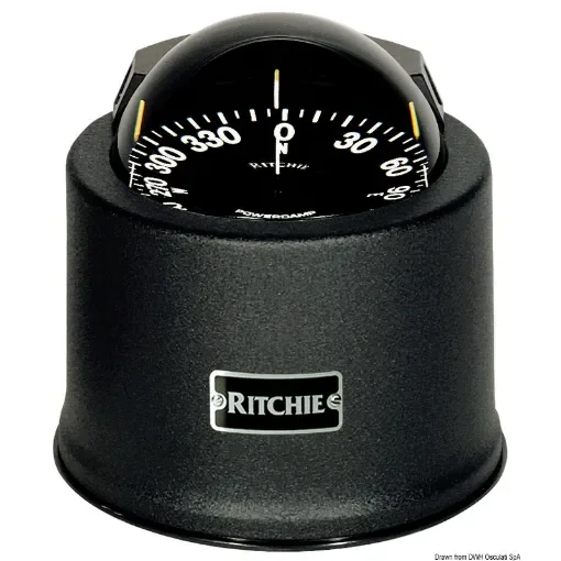Osculati - RITCHIE Globemaster compass w/cover 5&amp;quot; black/blac - 25.085.11 product image