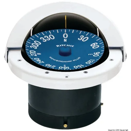Osculati - RITCHIE Supersport compass 4&amp;quot;1/2 white/blue - 25.087.12 product image