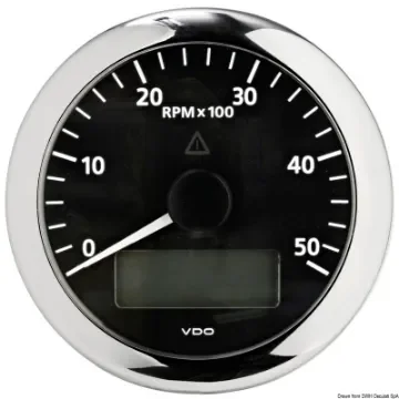 Osculati - Revolution counter 5000 RPM black - 27.580.02 product image
