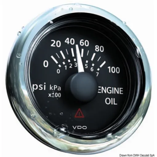 Osculati - Oil pressure gauge black 5 bar/80 psi - 27.591.01 product image