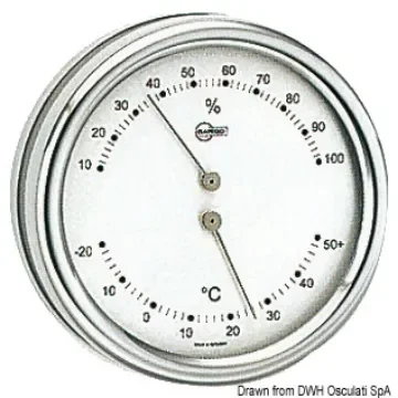 Osculati - Barigo Orion thermo/hygrometer silver dial - 28.083.90 product image