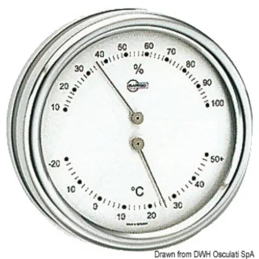 Osculati - Barigo Orion thermo/hygrometer silver dial - 28.083.90 product image