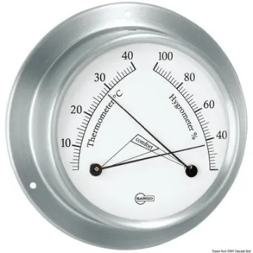 Osculati - Barigo Sky Hygro-thermometer satined SS/white - 28.985.01 product image