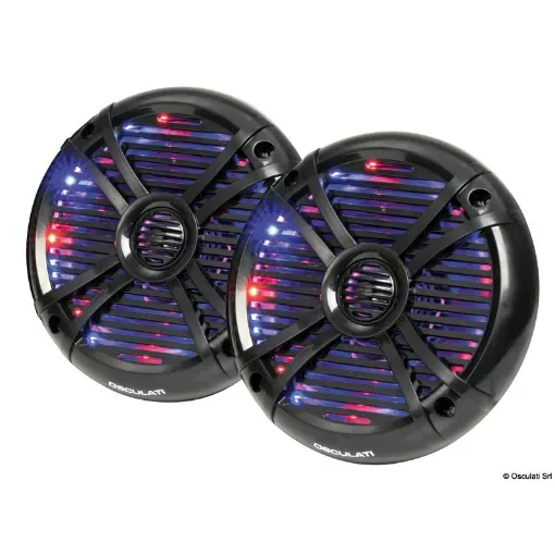 Osculati - Pairs of 2-way speakers w/RGB programm.LEDs 6.5 black - 29.747.04 product image