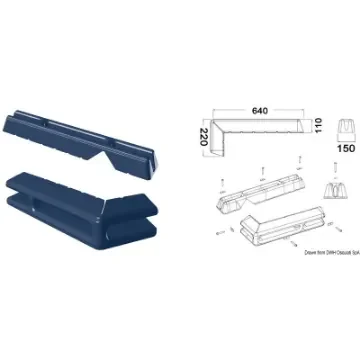 Osculati - Marina and pile fender 640 + 220 mm blue - 33.519.11 product image
