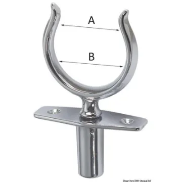 Chromed brass rowlock with blind socket product image