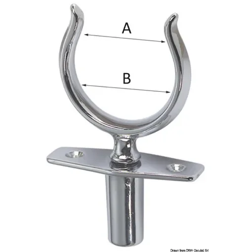 Chromed brass rowlock with blind socket product image