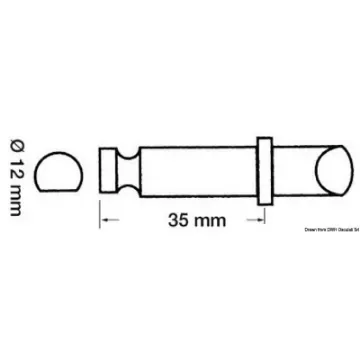 Osculati - Plastic/brass rowlock 12 x 35 mm - 34.430.06 product image