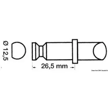 Osculati - Plastic/brass rowlock 12.5 x 35.5 mm - 34.430.08 product image