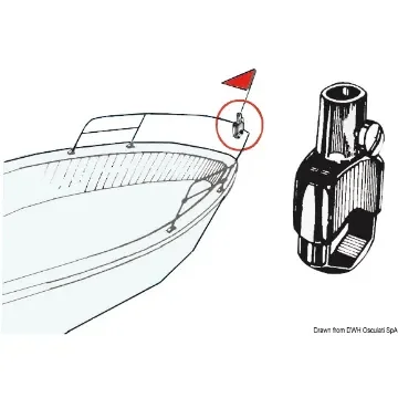 Flagstaff socket, pushpit or handrail mounting product image