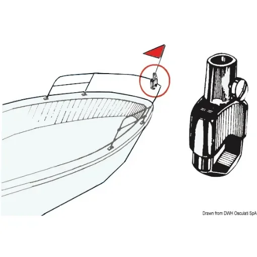 Flagstaff socket, pushpit or handrail mounting product image