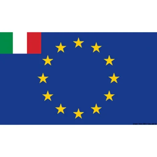 Osculati - Flag EU+small Italy flag 20 x 30 cm - 35.440.01 product image