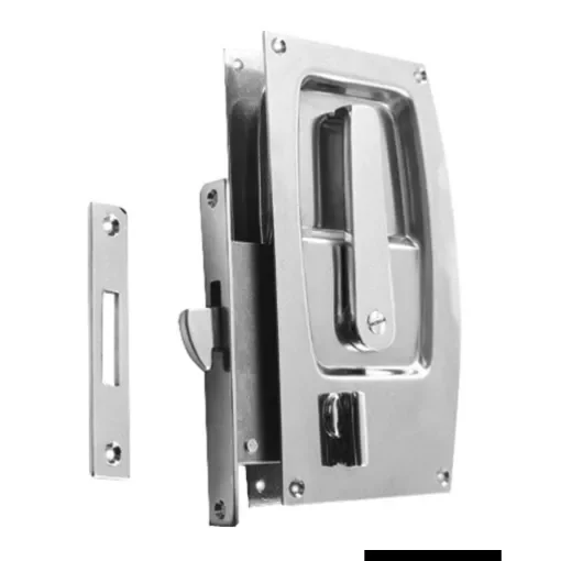 Recess-fit lock with sliding door stopper product image
