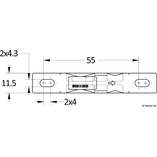 Osculati - Chiusura a spinta con gancio Grabber 55 mm argento - 38.167.03 product image