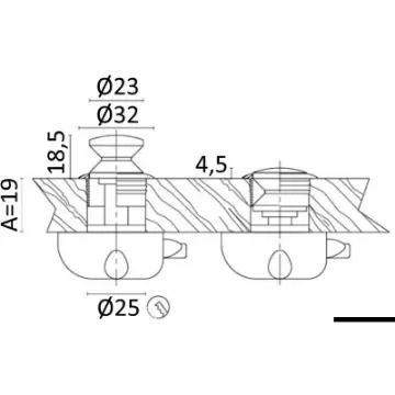 Osculati - Chromed brass knob 23 mm - 38.181.00 product image