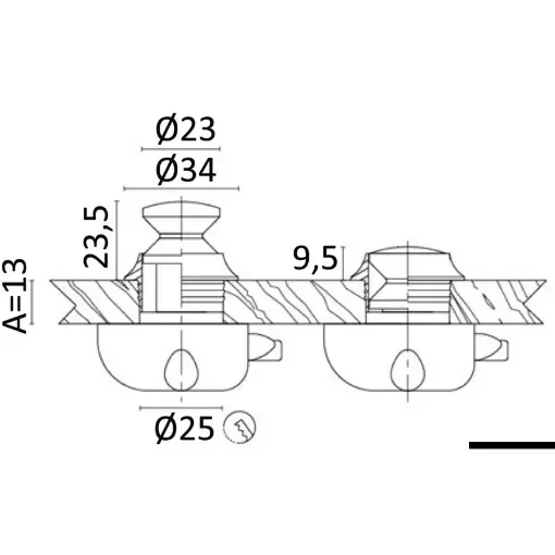 Osculati - Chromed brass knob 13 mm - 38.181.01 product image