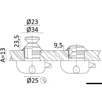 Osculati - Chromed brass knob 16 mm - 38.181.02 product image