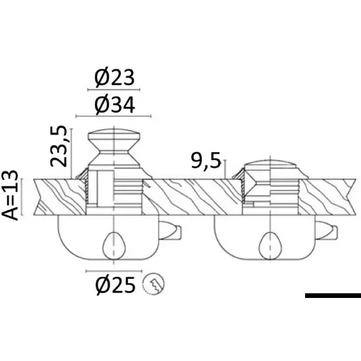 Osculati - Chromed brass knob 16 mm - 38.181.02 product image