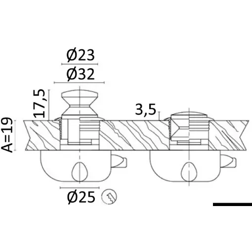Osculati - Chromed brass knob 19 mm - 38.181.03 product image