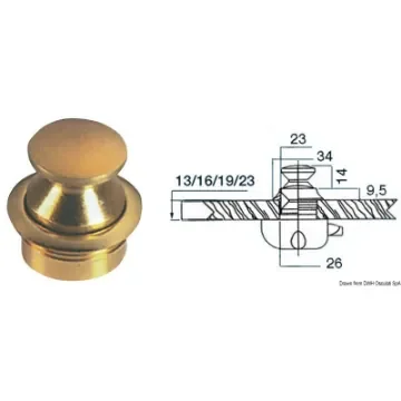 Osculati - Polished brass knob 13 mm - 38.181.04 product image