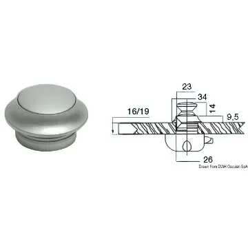Knob with pearl chromed brass ring product image