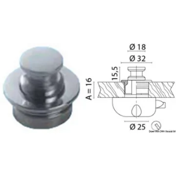 Osculati - Chromed brass knob 19 mm - 38.181.21 product image