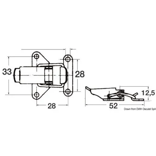 Stainless steel toggle fastener suitable for trunks and hatches product image