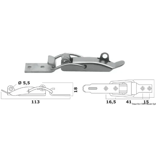 Osculati - Stainless steel toggle fastener lockable - 38.206.01 product image