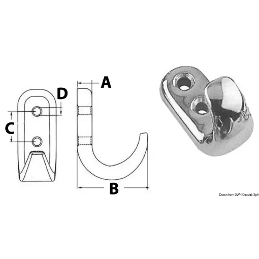 Osculati - Double-screw cast hook - 38.301.09 product image